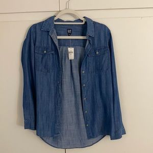 GAP girls denim button down, size XXL